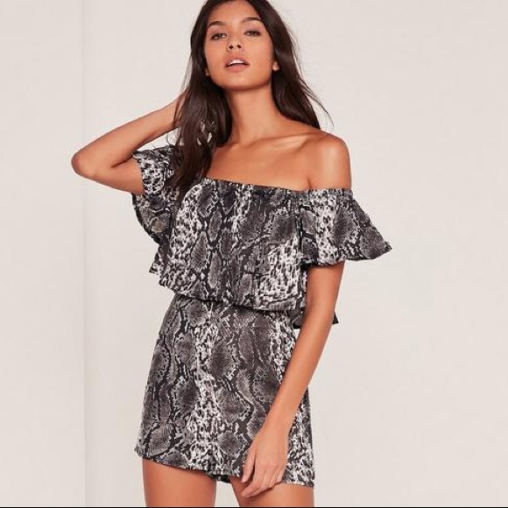 Missguided Snakeprint Romper NEVER WORN! NEW!