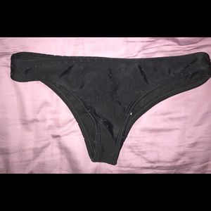 Black laser cut swim bottoms