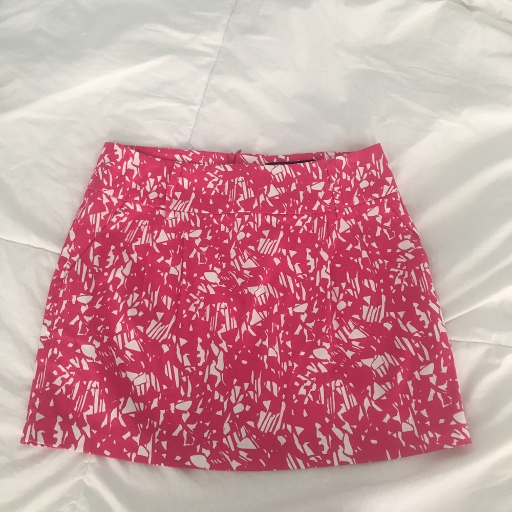 Bold Pink Patterned Mini Skirt