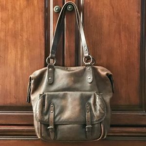 Frye Vintage Veronica Leather Shoulder Bag-Maple