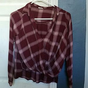Hollister Plaid Wrap Top