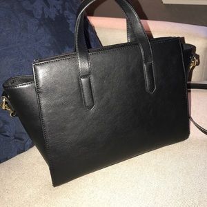 Faux leather black bag