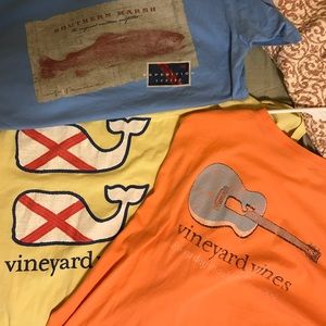 2 vineyard vines and 1 southern marsh t shirts