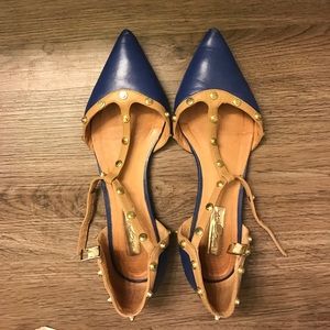Halogen blue pointed toe flats