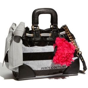 Juicy Couture black sequin stripe daydreamer tote