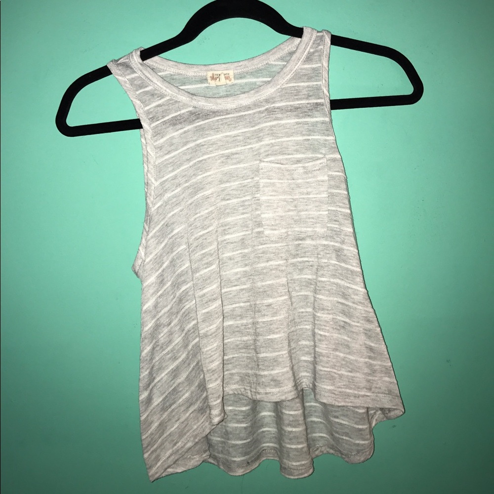 Girls Quality grey white tank top