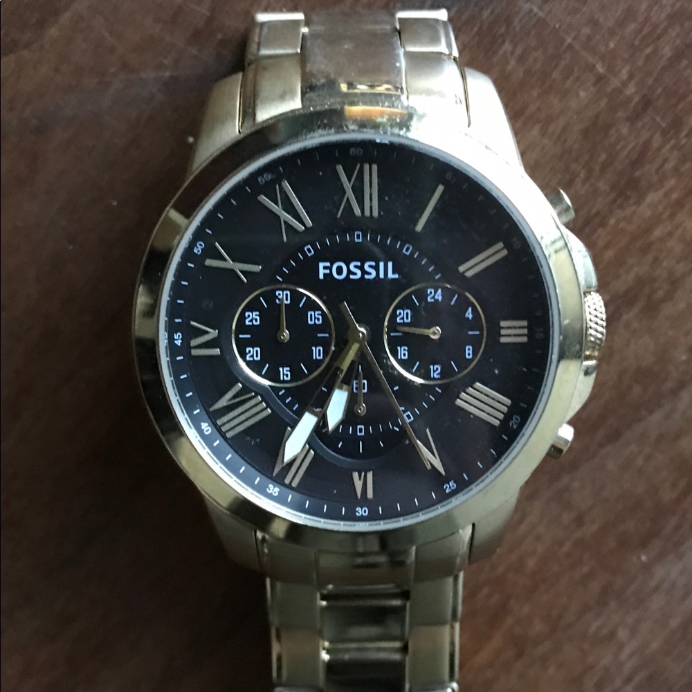 Fossil Gold and Black Boyfriend Watch