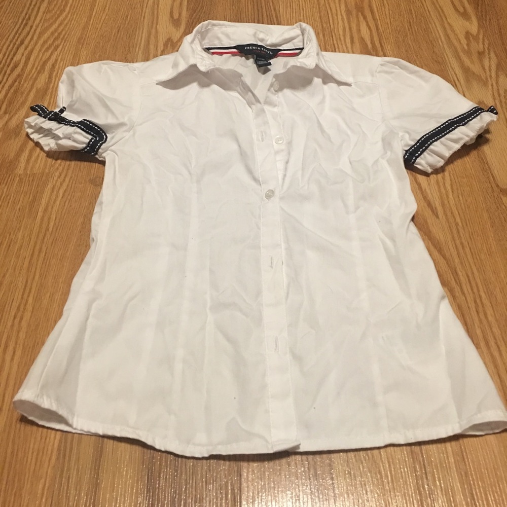White button down school shirt