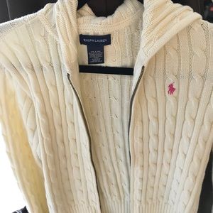 Ralph Lauren Ivory hoodie with zipper size S/M