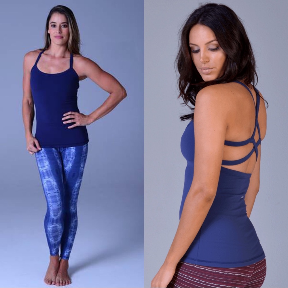 Gylder Bella Yoga Tank in Navy