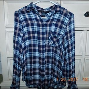 Blue and pink flannel