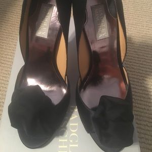 Badgley Mischka Black Satin Heels