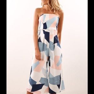Geometric Strapless Romper-NEW