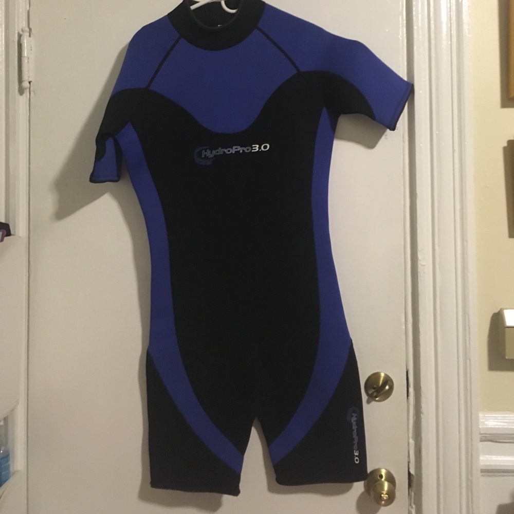 Shorty Wetsuit, XXL, Black and blue, back zipper