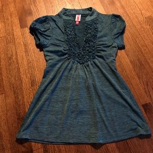 Heart Soul Teal blouse size M