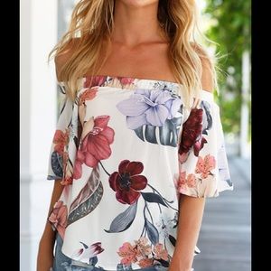 Floral Off The Shoulder Top- Brand New!