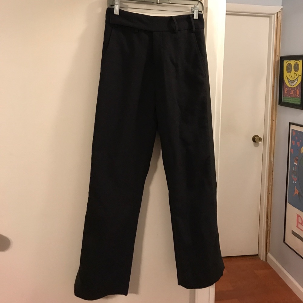 Chris Benz black wool trousers.