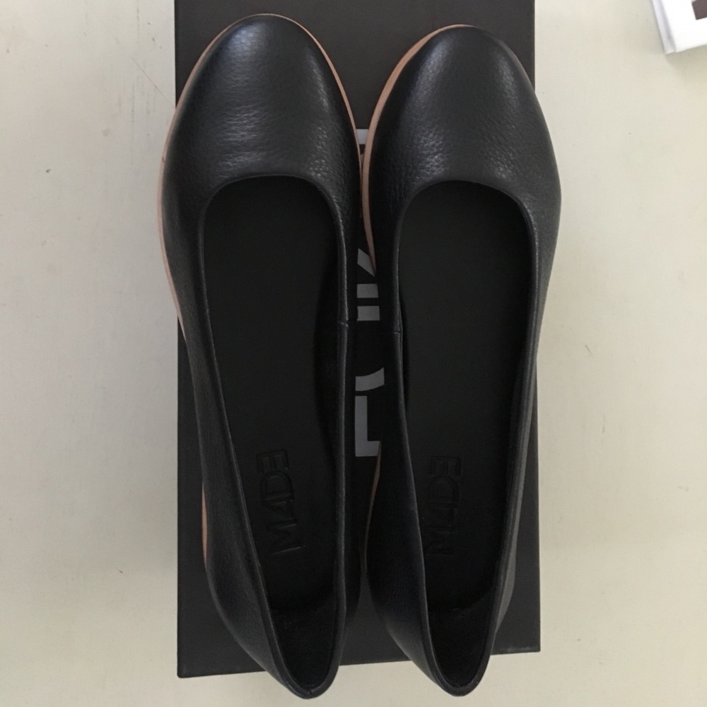 NIB M4D3 Matilda ballet flats leather black 6 new - Picture 2 of 6
