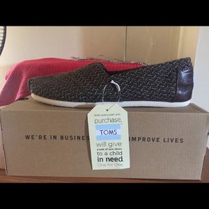 Toms Classic Brown Chevron size 10 New