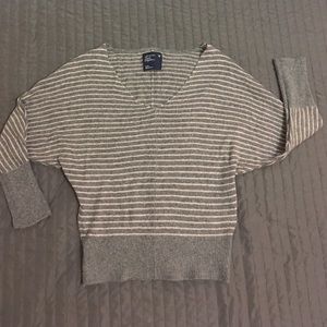 Grey and pink striped American Eagle sweater