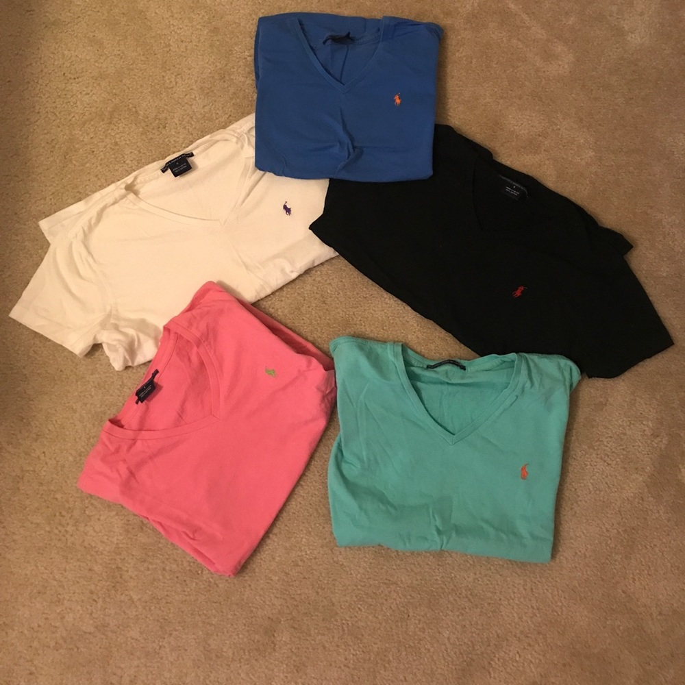 Package of Ralph Lauren sport v neck tees!