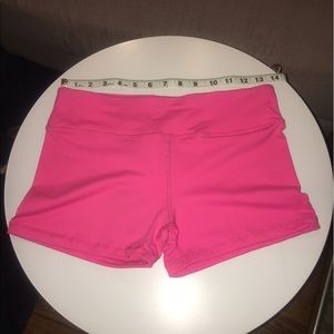 Pink yoga workout shorts