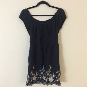 City Triangles Navy & White Floral Detail Dress M