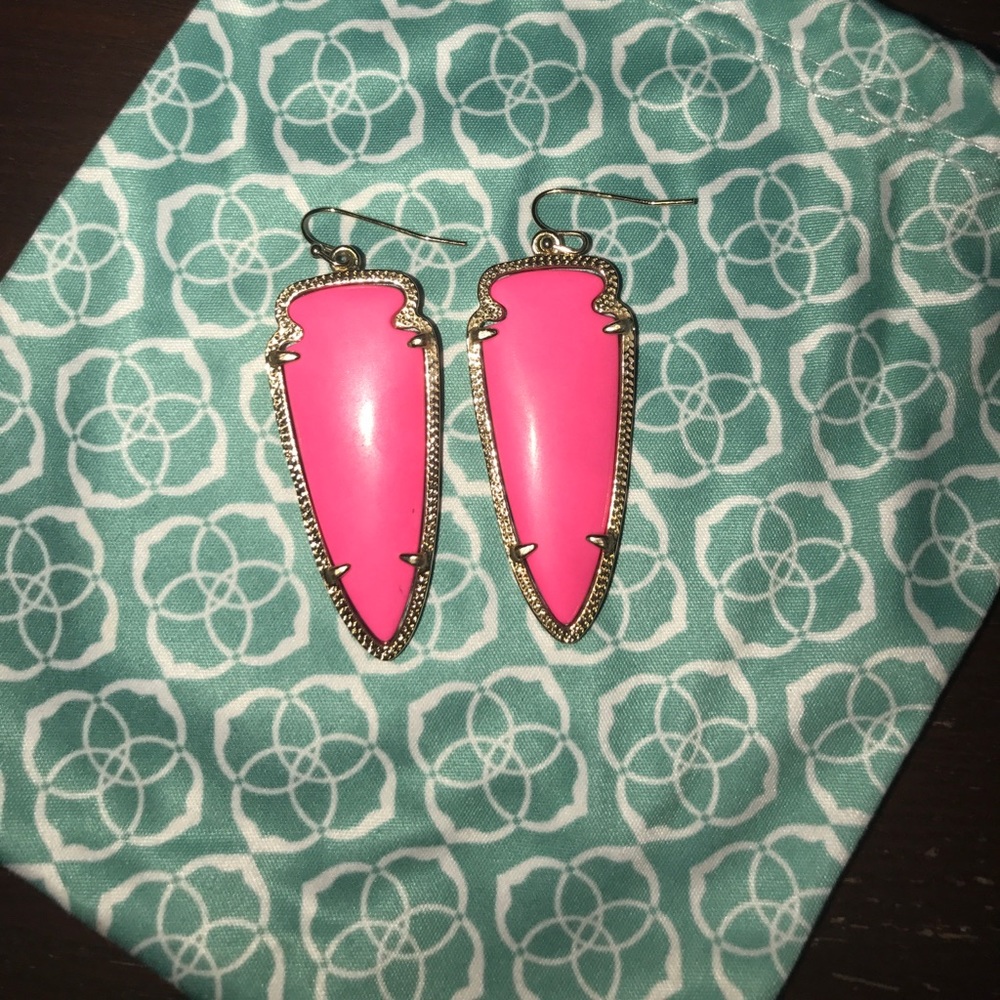 Kendra Scott Neon Hot Pink Skylar Earrings