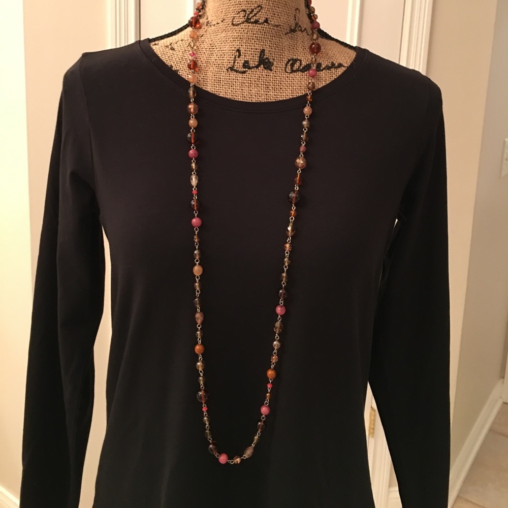 BEADED NECKLACE 42".