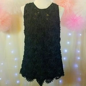 Nanette Lepore Black Floral Top