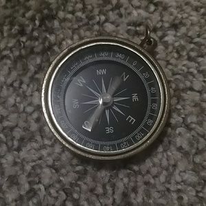 Working compass pendant in brass