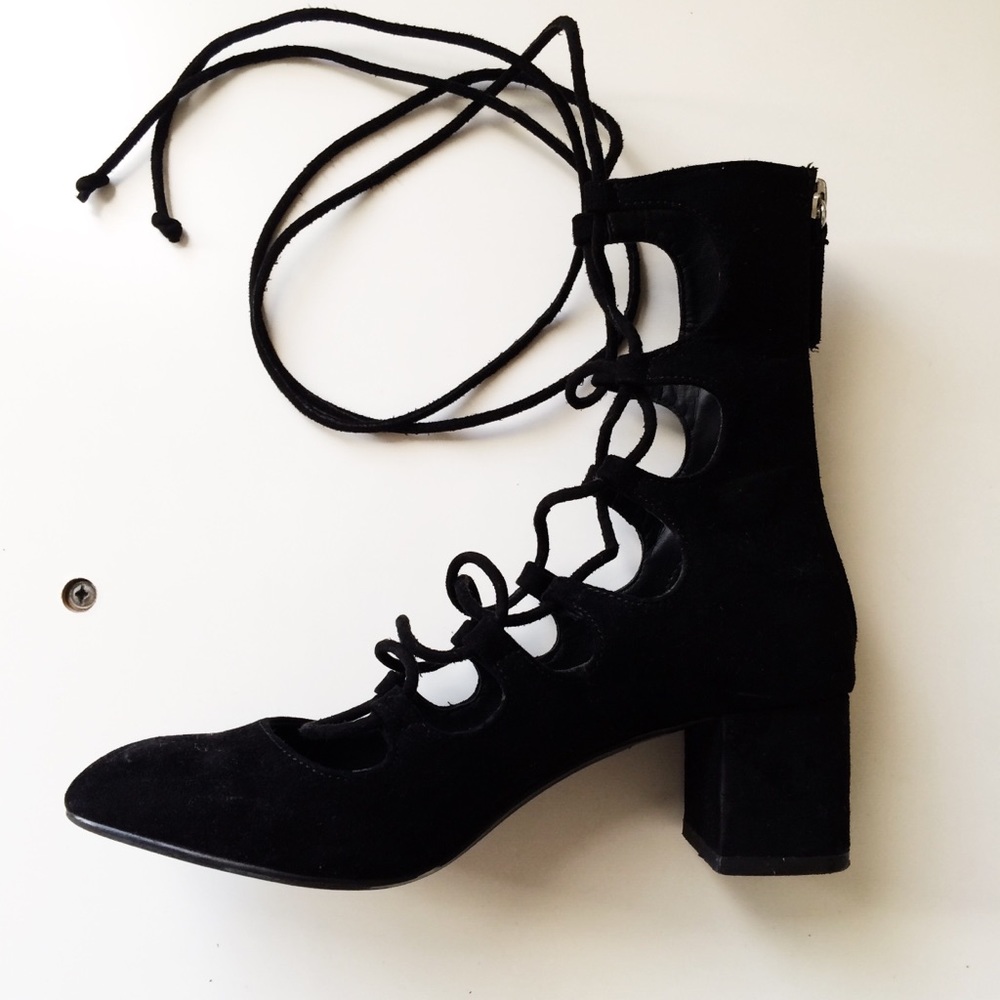 ZARA lace up booties