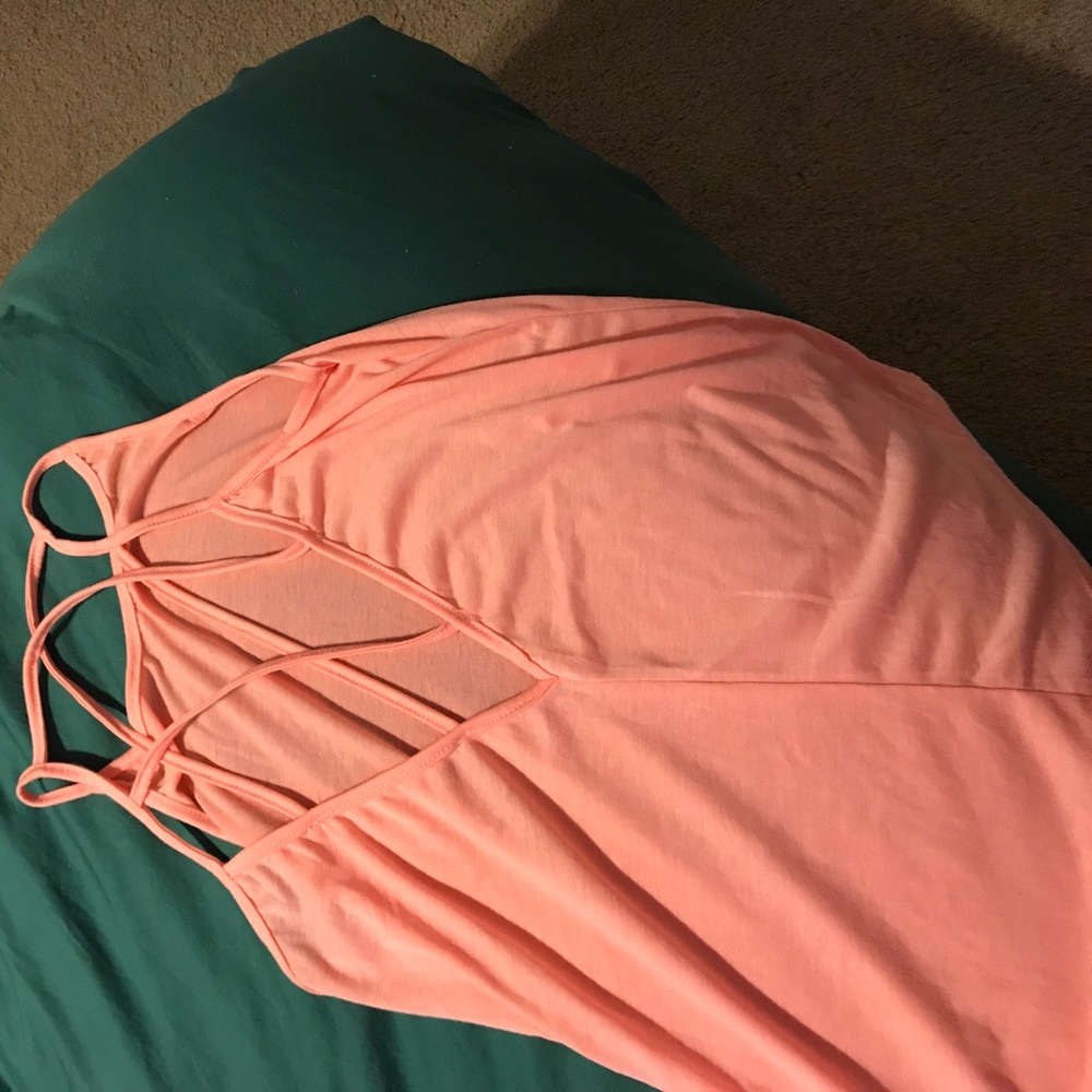 Coral strappy tank top