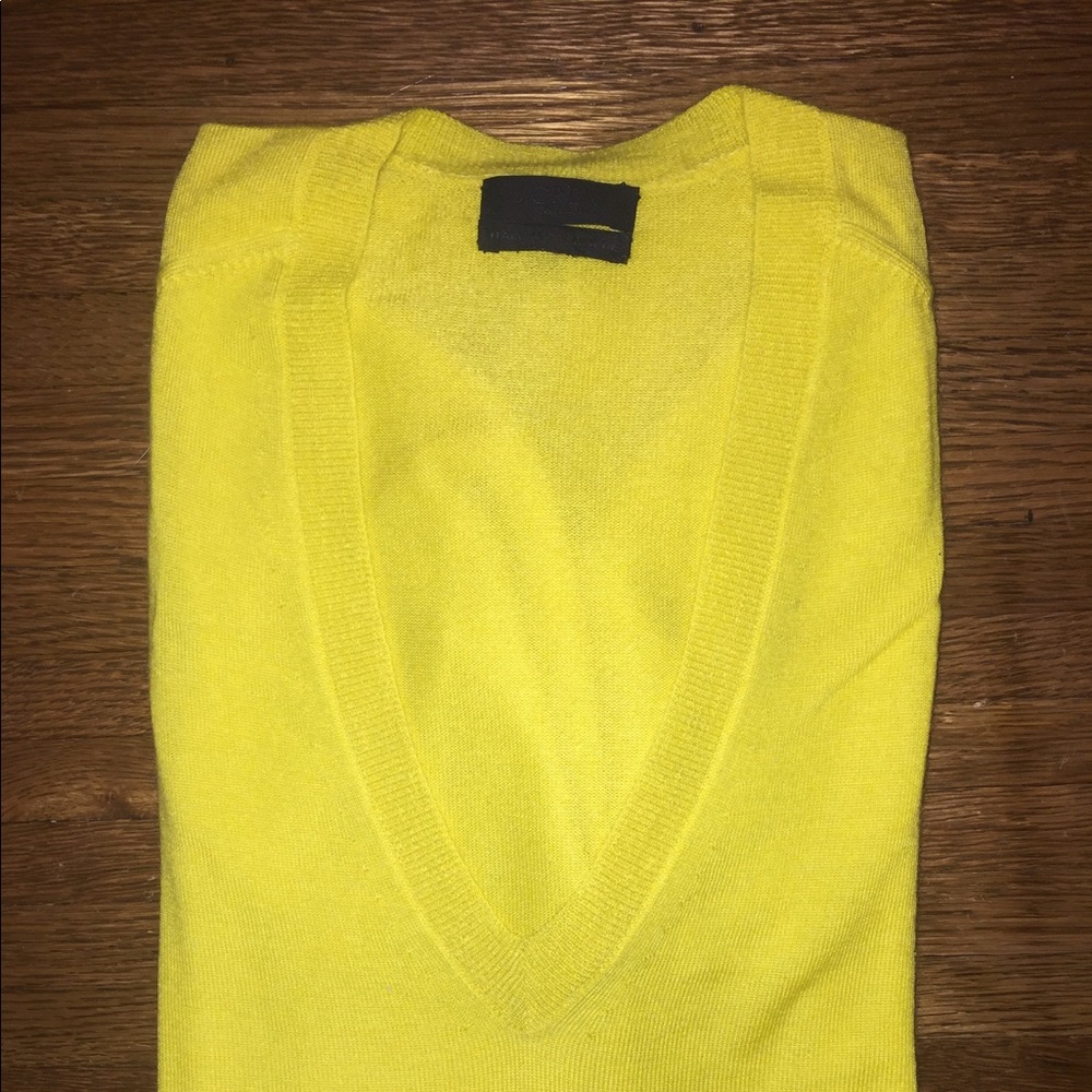 J. Crew lemon featherweight cashmere sweater