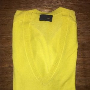 J. Crew lemon featherweight cashmere sweater
