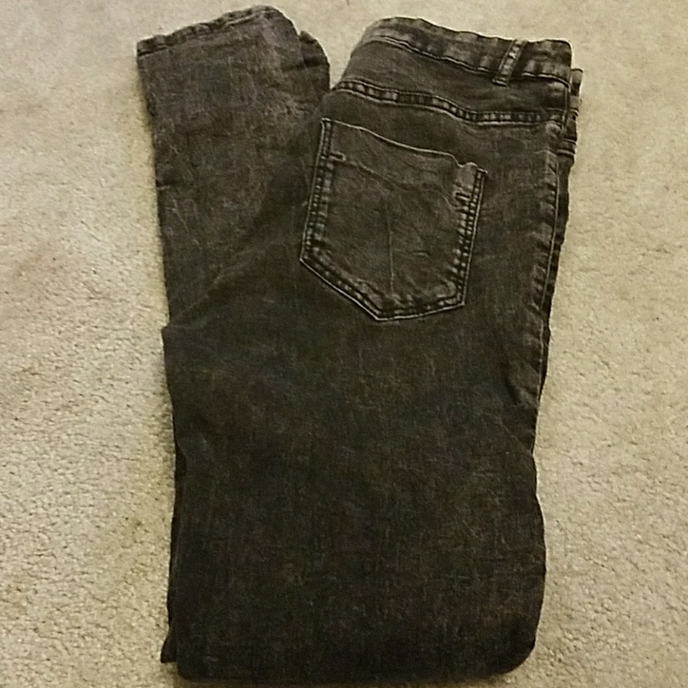 Black High waisted acid wash jeans