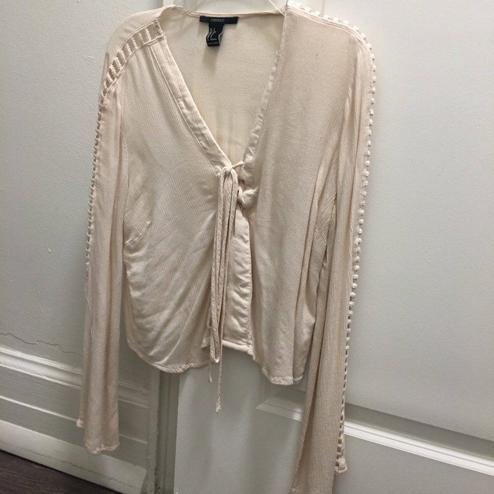 Lightweight Lace Up Blouse