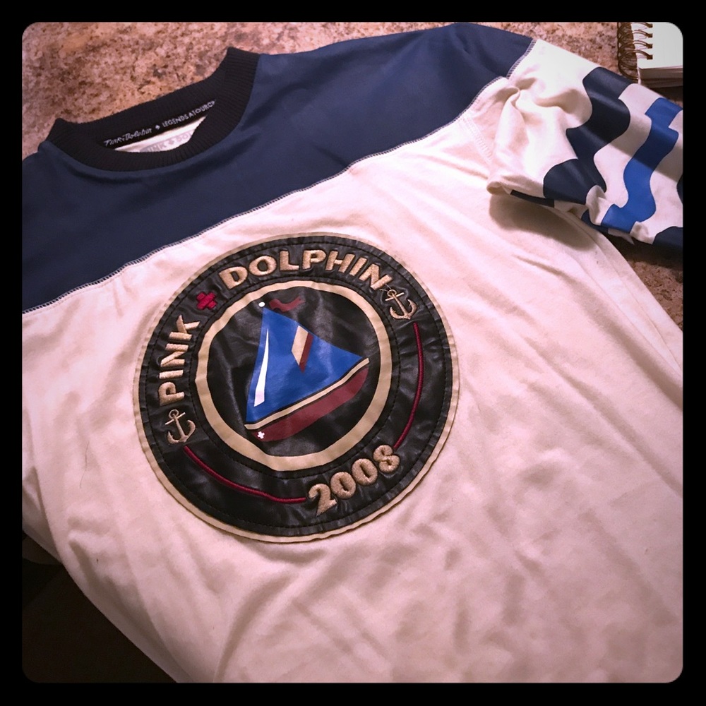 Pink Dolphin hockey Jersey sz Large