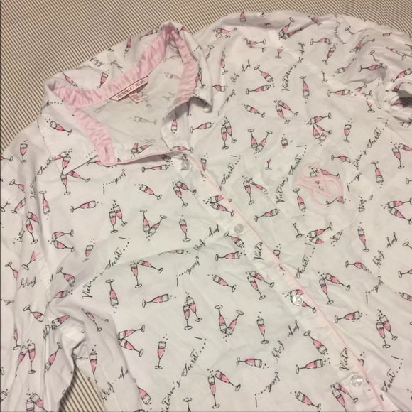 SOLD ✅ Victoria's Secret Champagne Flute PJ Set - Picture 1 of 2