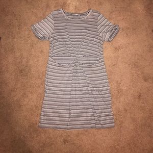 Navy and White Stripped Dress with Knot detail