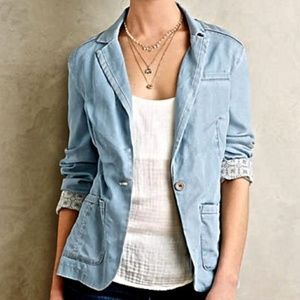 Pilcro Newsy Chambray Blazer