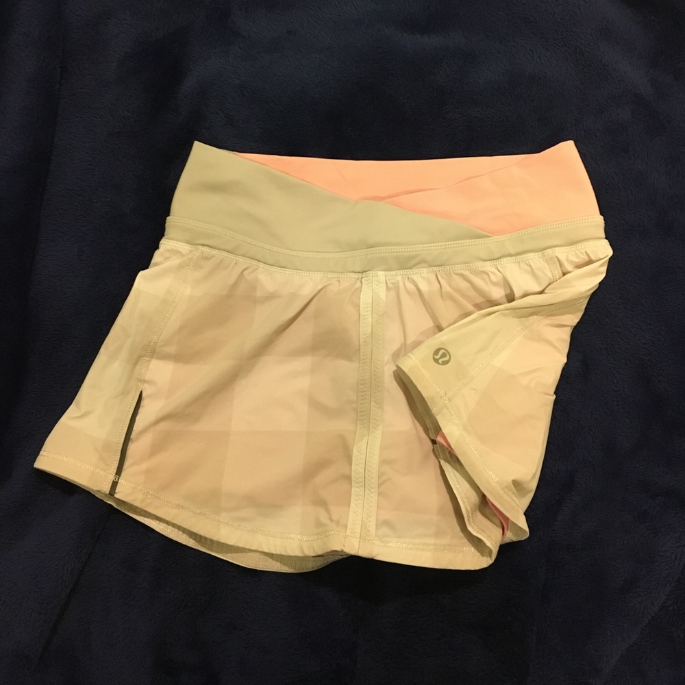 lululemon pink and beige skirt!! size 2!!