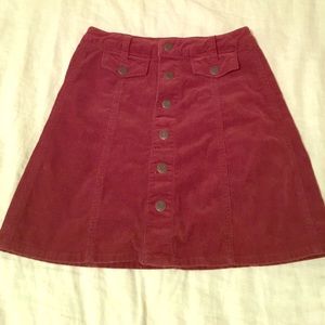 Red corduroy skirt