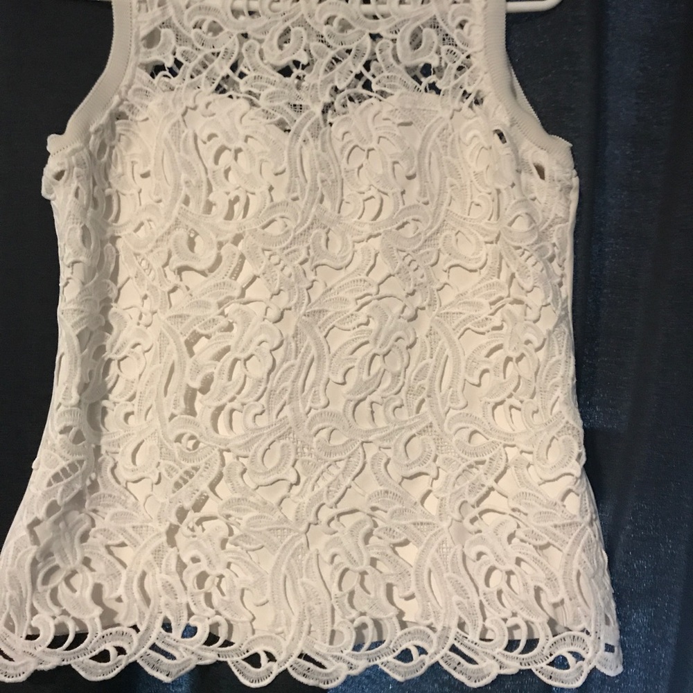 White lined tank style top