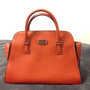 Michael Kors genuine leather satchel in tangerine