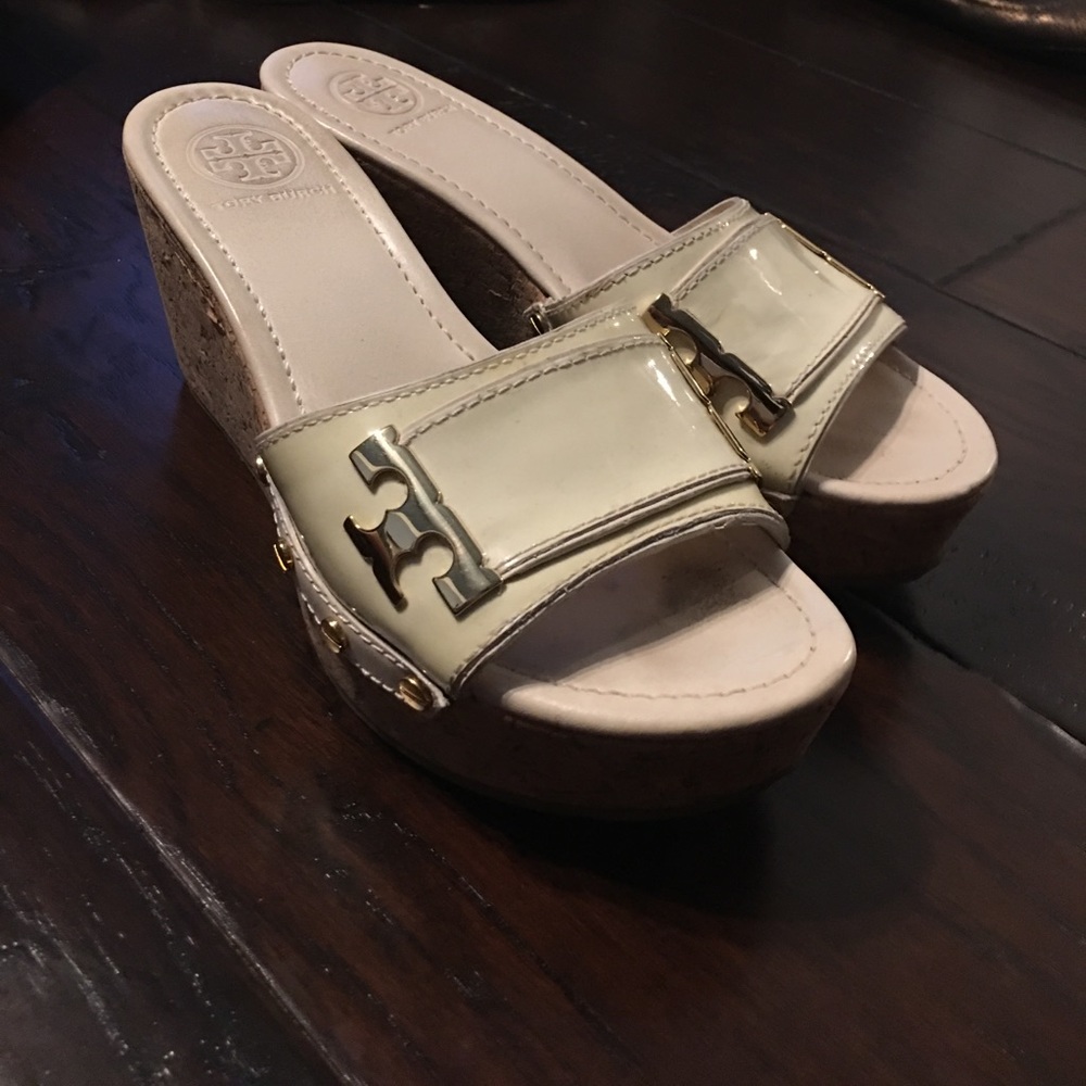 White Tory Burch Wedges