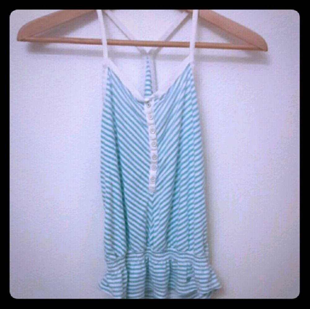Blue and white tank top