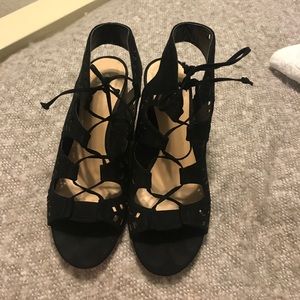 Nordstrom brand lace up, small block heel, sandal