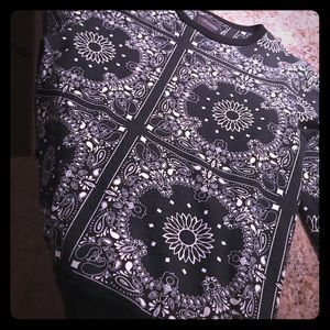 Black vintage bandana hoodie