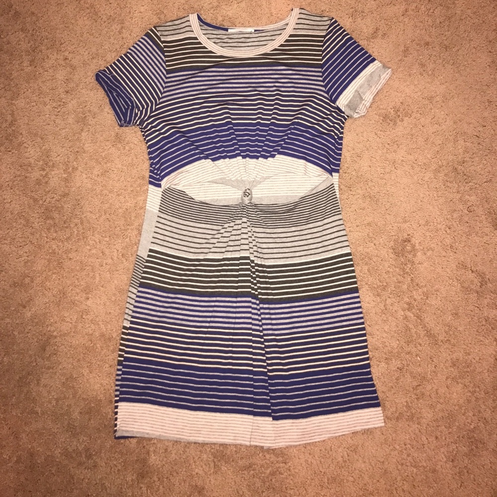 Striped Knot Dress with Cutout Detail